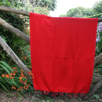 Tibetaanse omslagdoek / sjaal, tomaat rood